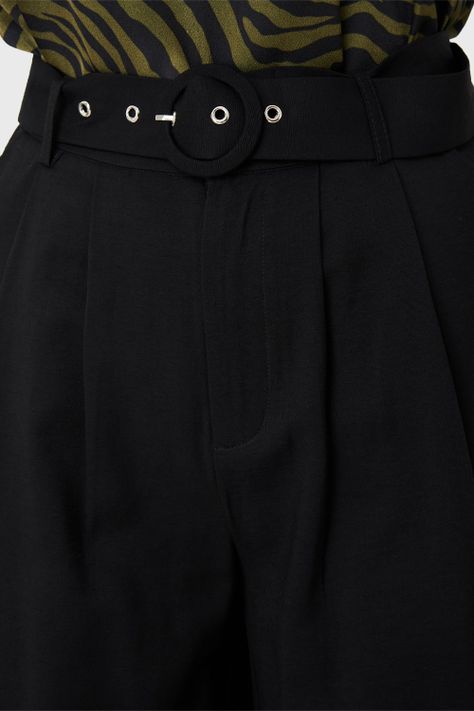 Pantalón Palazzo Hebilla Negro Nicopoly-5