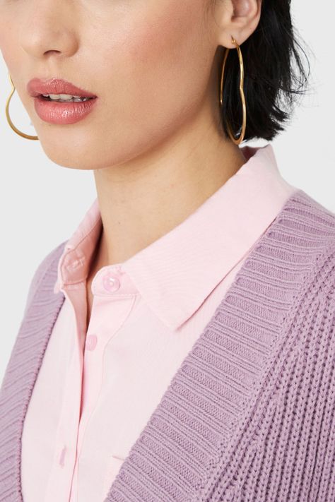 Chaleco Cuello V Oversize Lila Nicopoly-5
