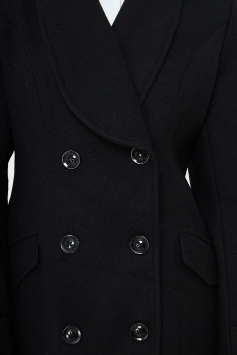 Abrigo Seis Botones Negro Nicopoly-5