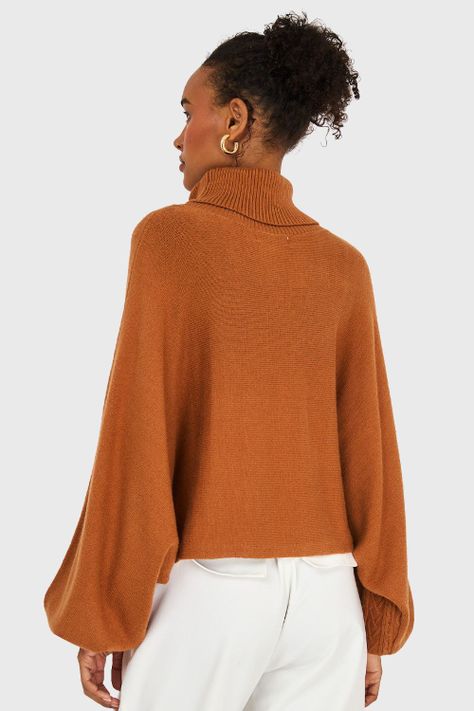 Sweater Manga Muerciélago Camel Nicopoly-3