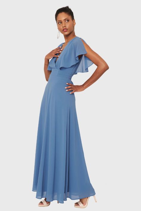 Vestido Largo Celeste Nicopoly-2