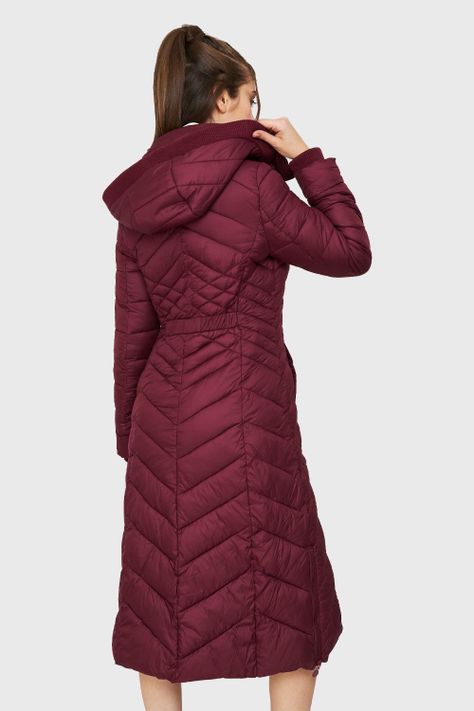 Parka Larga Acolchada Burdeos Nicopoly-3