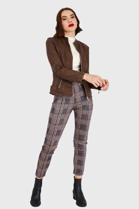 Chaqueta Cuello Mao Café Nicopoly-1