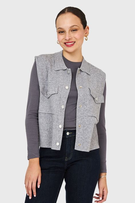 Sweater Gilet Gris Nicopoly-0