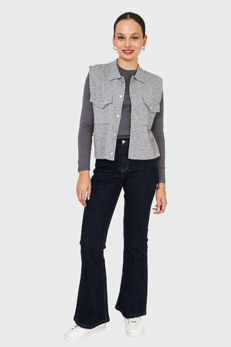 Sweater Gilet Gris Nicopoly-1