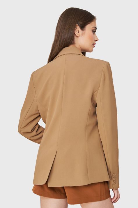 Blazer Bolsillos Con Solapas Khaki Nicopoly-3
