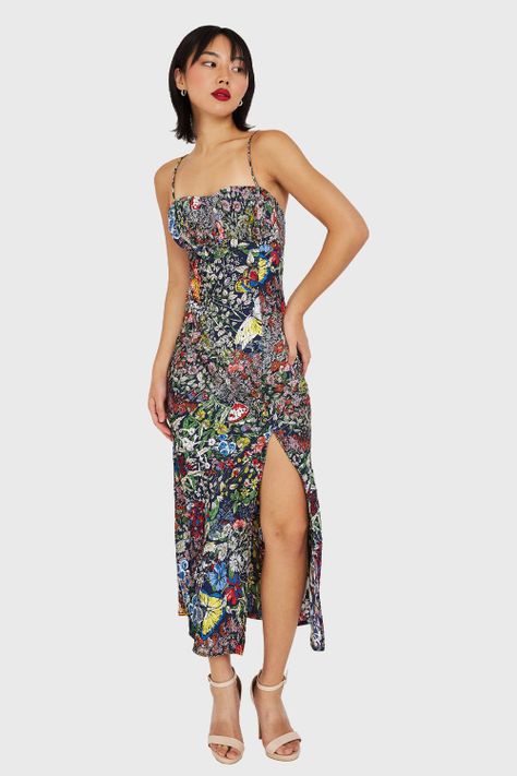 Vestido Corte Imperio Azul Nicopoly-0