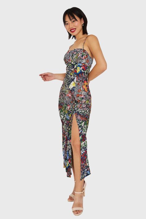 Vestido Corte Imperio Azul Nicopoly-2