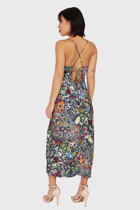 Vestido Corte Imperio Azul Nicopoly-3