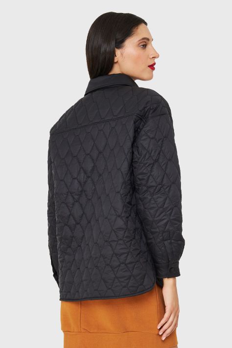 Chaqueta Quilt Tipo Camisera Negro Nicopoly-3