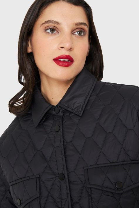 Chaqueta Quilt Tipo Camisera Negro Nicopoly-5