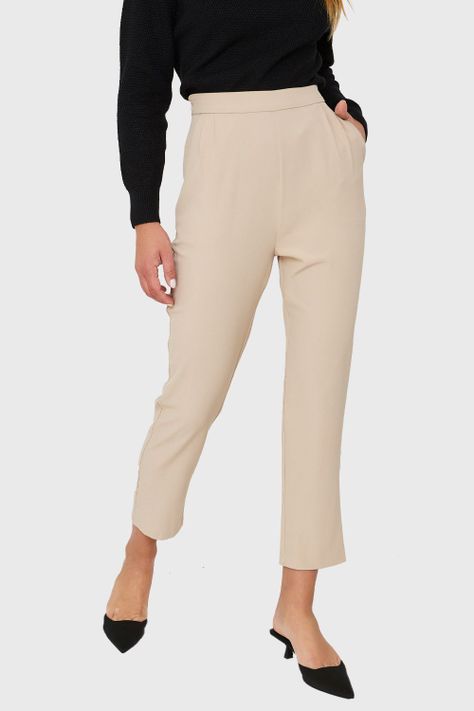 Pantalón Tiro Alto Khaki Nicopoly-0