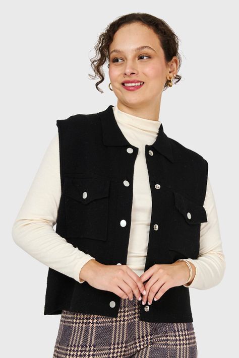 Sweater Gilet NegroNicopoly-0