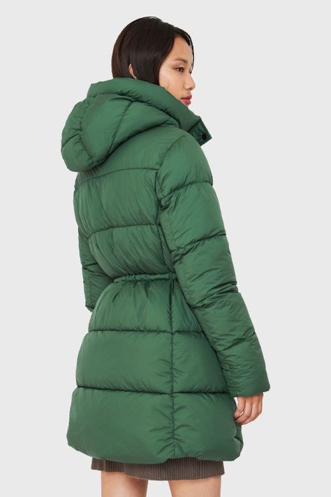 Parka Midi Acolchada Gorro Verde Nicopoly-3