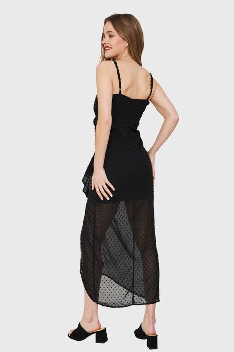 Vestido Tajo Y Vuelo Negro Nicopoly-3
