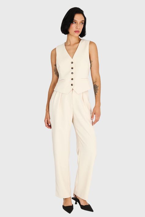 Gilet Espalda Ajustable Beige Nicopoly-1