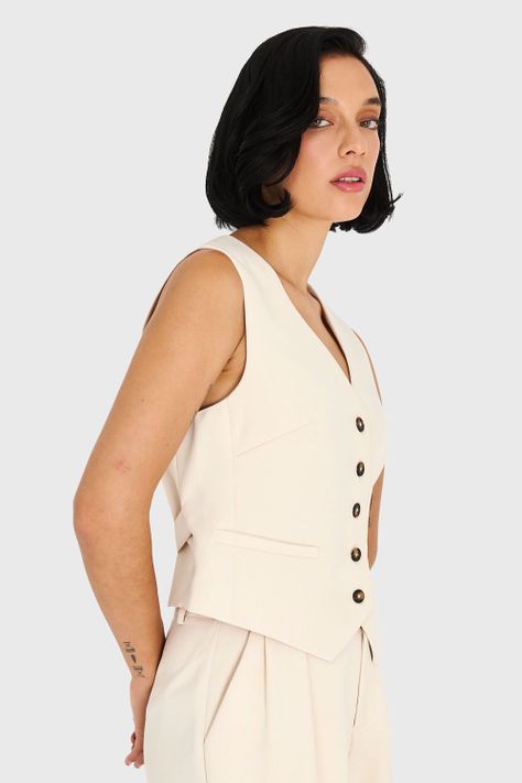Gilet Espalda Ajustable Beige Nicopoly-2