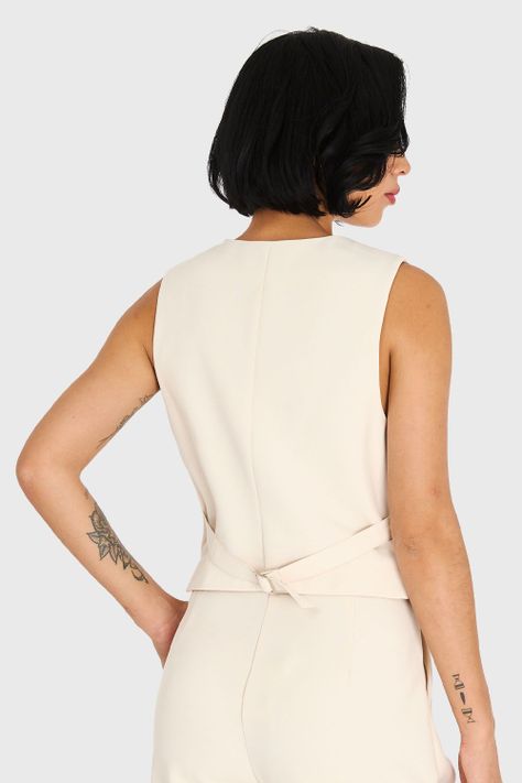 Gilet Espalda Ajustable Beige Nicopoly-3