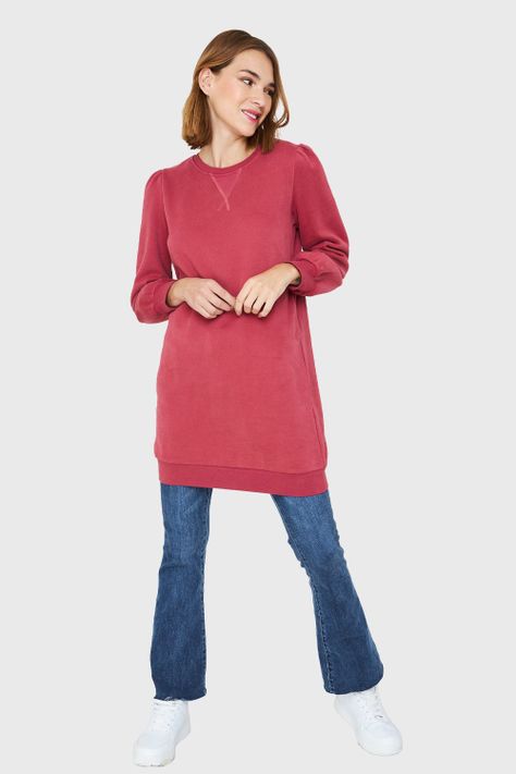 Vestido Tipo Polerón Burdeos Nicopoly-1