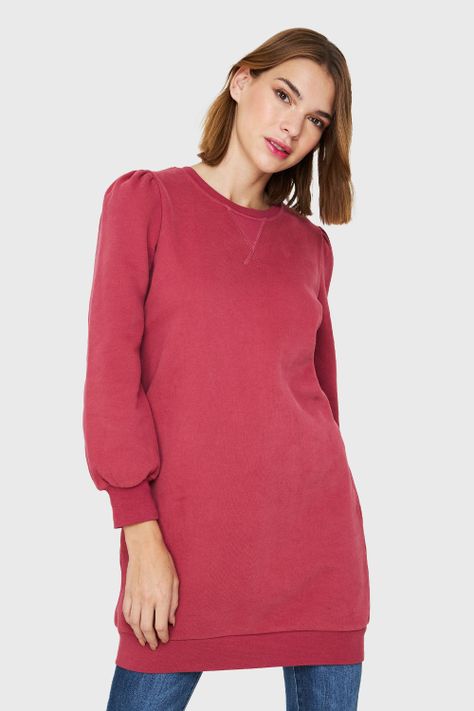 Vestido Tipo Polerón Burdeos Nicopoly-0