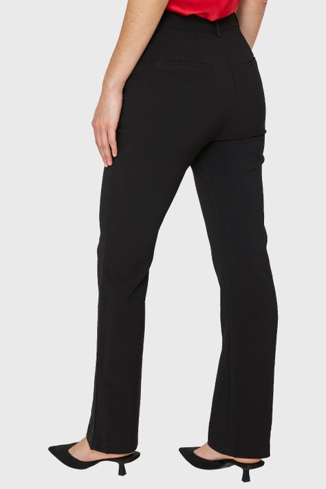 Pantalón Costuras Frontales Recto Negro Nicopoly-3