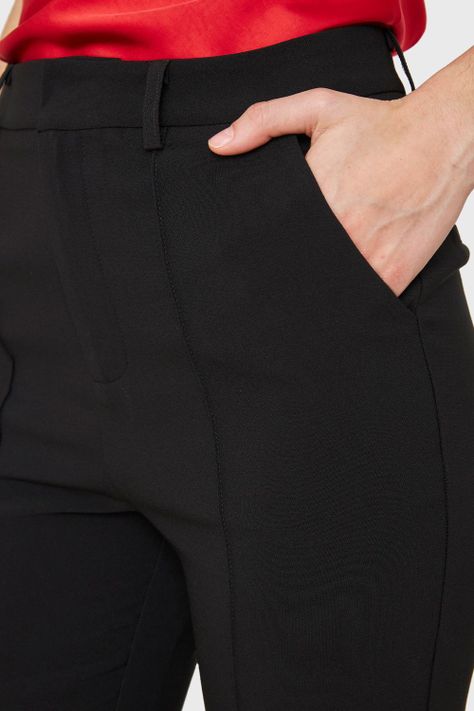 Pantalón Costuras Frontales Recto Negro Nicopoly-5