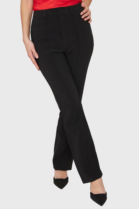 Pantalón Costuras Frontales Recto Negro Nicopoly-4