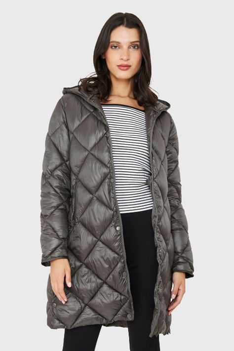Parka Quilt Broches Gris Brillante Nicopoly-0