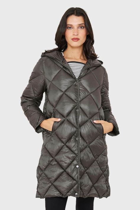 Parka Quilt Broches Gris Brillante Nicopoly-4