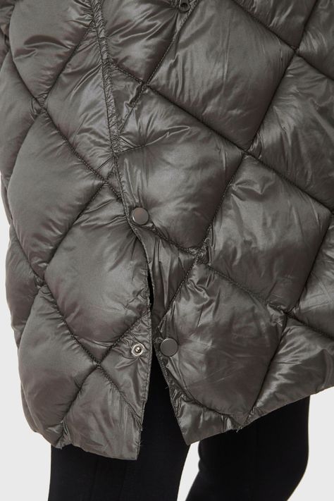 Parka Quilt Broches Gris Brillante Nicopoly-5
