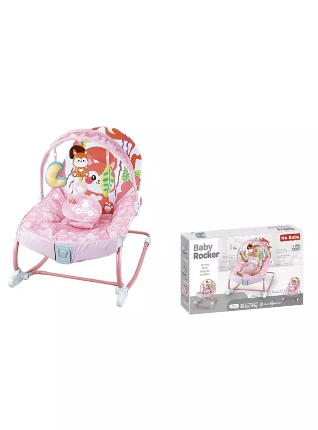Mecedora Bebé Silla Nido Musical Rocki Rosada LuBabycas a $27.990