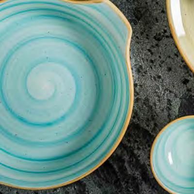 Plato porcelana Aqua bajo 27cm Set 6 unidades-1
