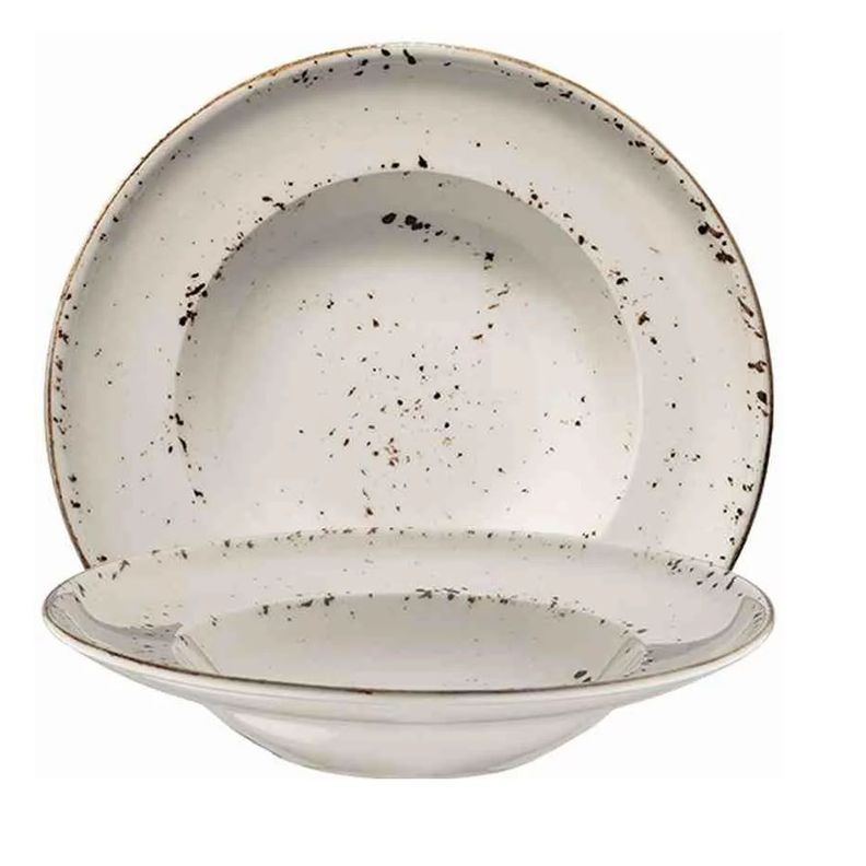 Plato porcelana Grain Hondo 27cm Set 6 unidades-1