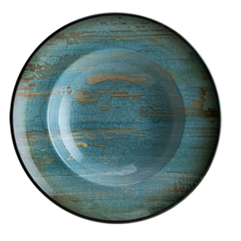Plato porcelana Madera Mint Hondo 27cm Set 6 unidades-0