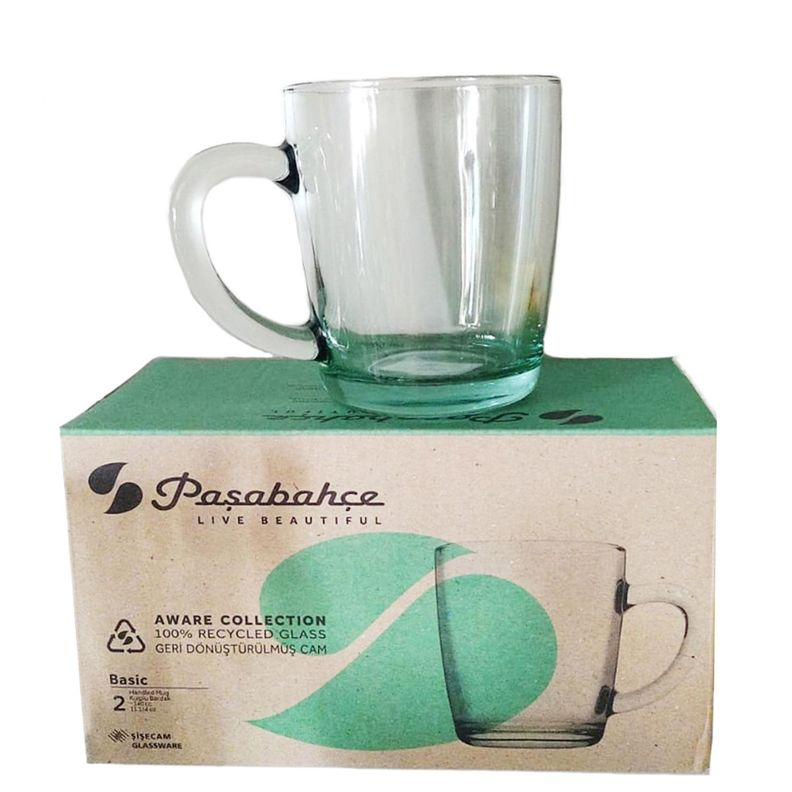 Set 2 Pcs Taza Basic Mug Vidrio Reciclado -1