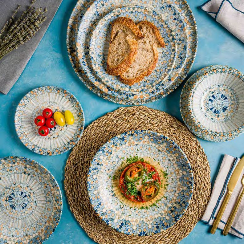 Plato porcelana Lucia Mosaic entrada 21cm Set 6 unidades-1