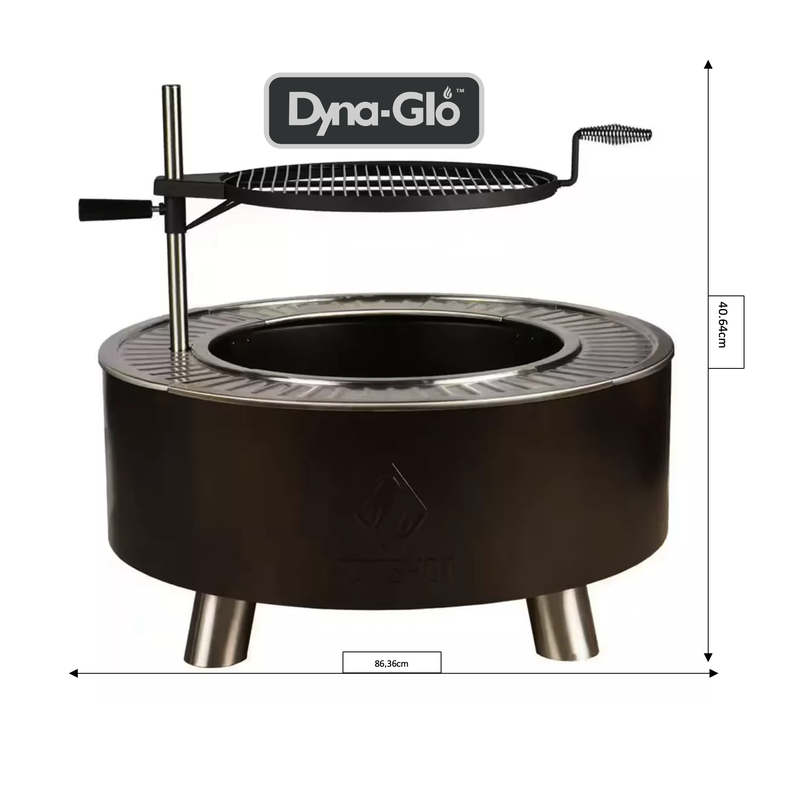 Brasero y Parrilla Smokeless 2 en 1 Acero HotShot DynaGlo-7