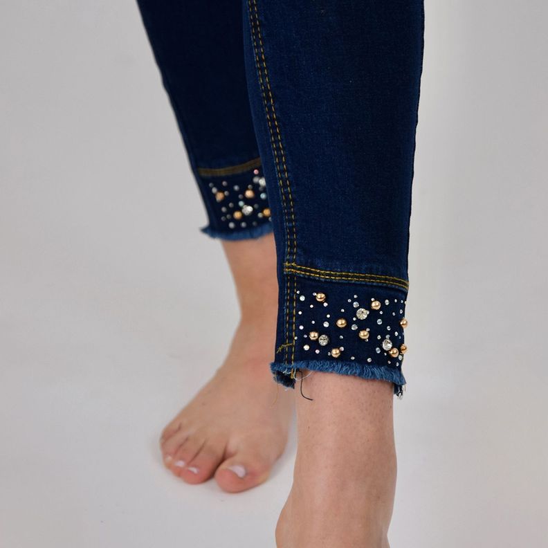 Jeans de Mujer Elasticado Con Aplicaciones-4