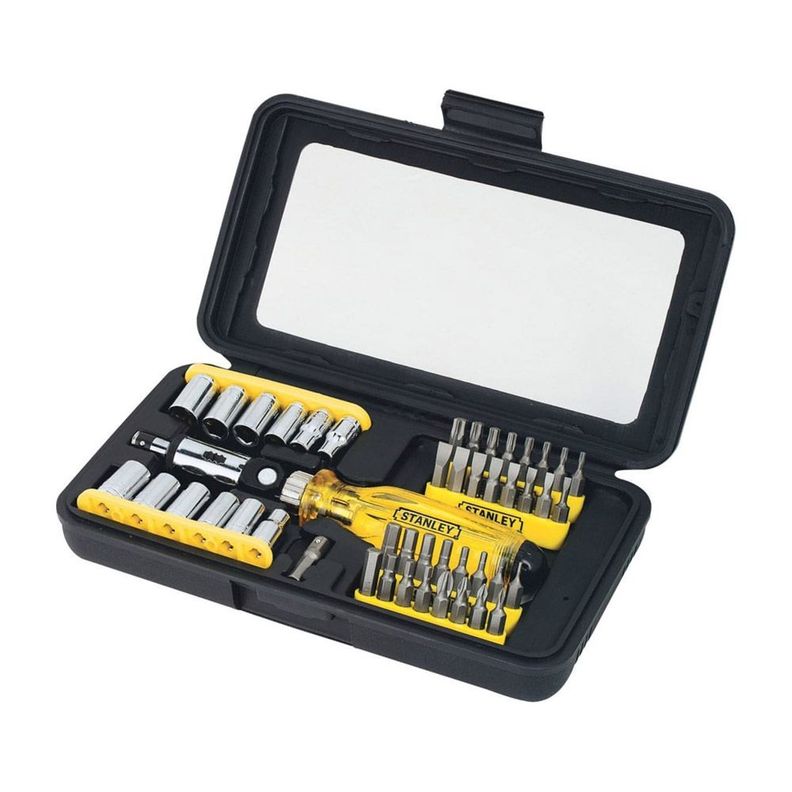 Puntas y Dados Stanley con Portapunta Articulada 47 Piezas Gris