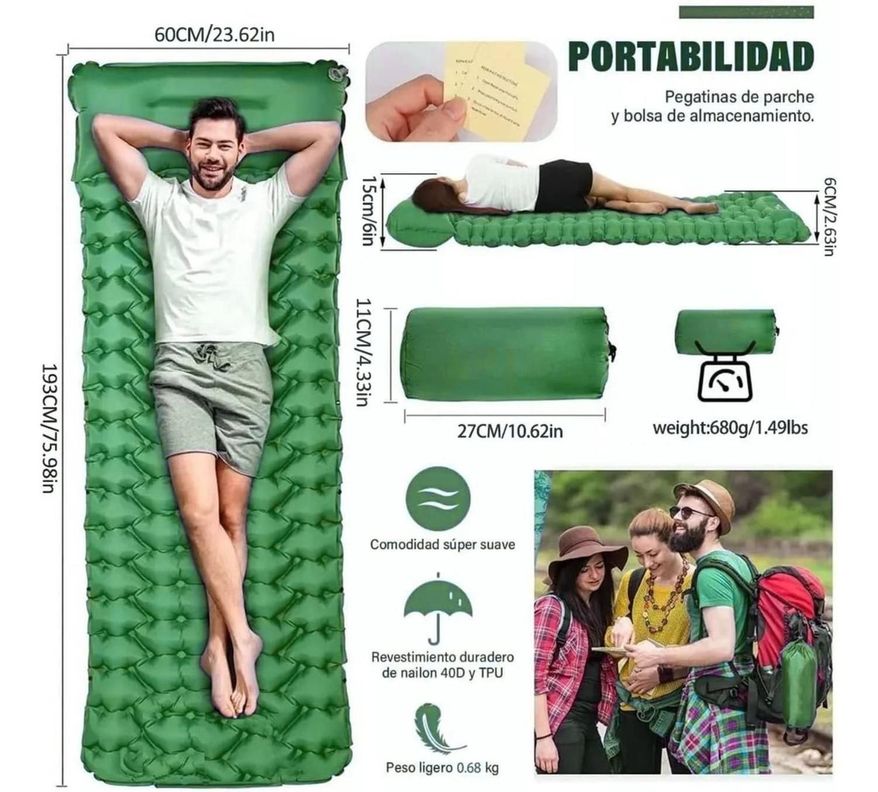 Colchon Inflable Plegable Para Camping Outdoor-1