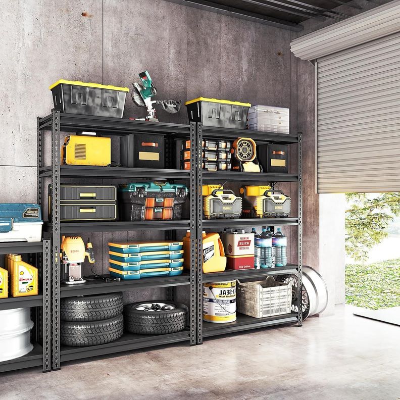 Estante Metálico Armable 180x90x40 Armado Facil Sin Pernos Negro-5