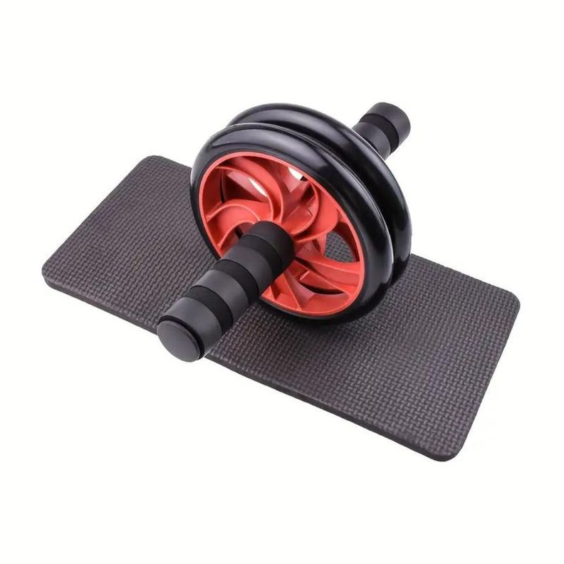 Set Rueda Abdominal Cuerda Saltar Mangos Push Ups Rojo-4