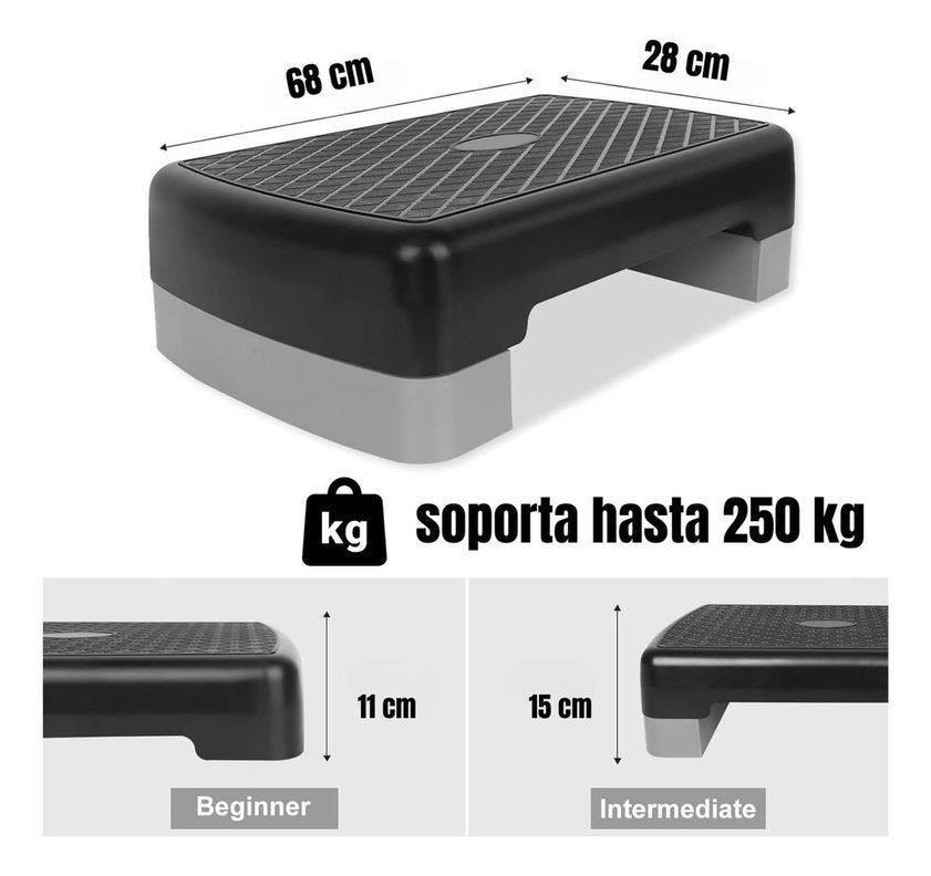 Step Aeróbico 2 Niveles Antideslizante Yep Sport-4