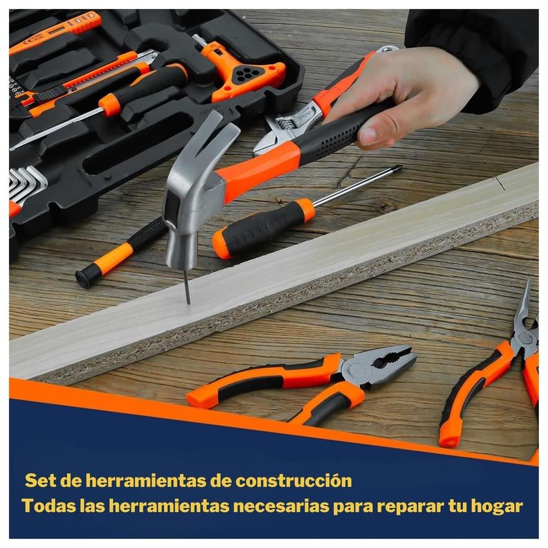Set 45 piezas herramientas manuales + maletín portátil-3