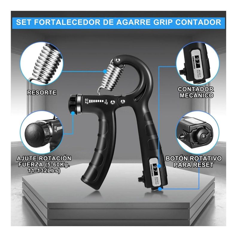 Set Hand Grip 10-60 Kg Manos Dedos Antebrazo Yepsport-1