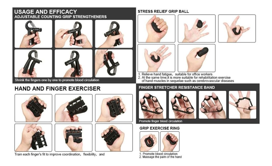 Set Hand Grip 10-60 Kg Manos Dedos Antebrazo Yepsport-5