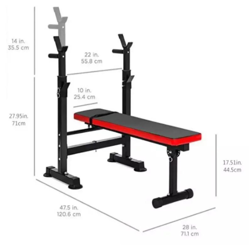 Press Banca Abdominal Reclinable Para Pesas Con Rack-1