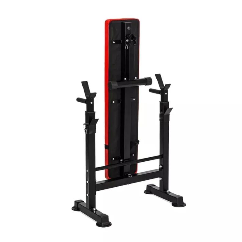 Press Banca Abdominal Reclinable Para Pesas Con Rack-2