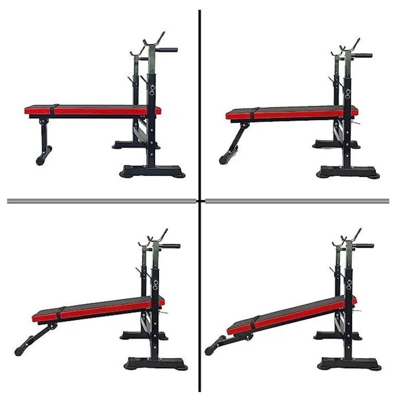 Press Banca Abdominal Reclinable Para Pesas Con Rack-4