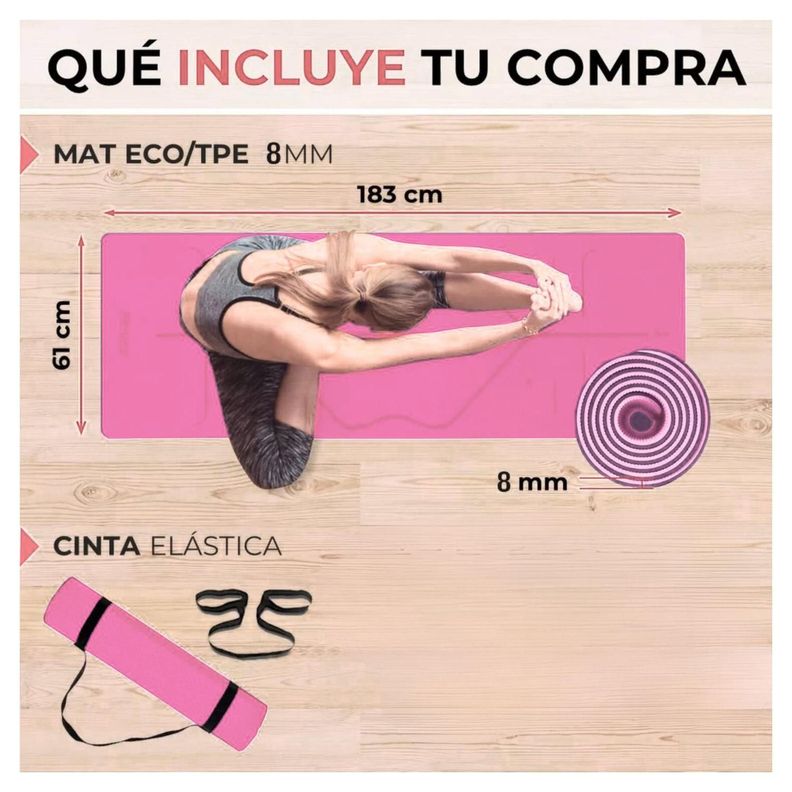 Mat De Yoga 8mm Ecologico Biodegradable Yep Sport-3